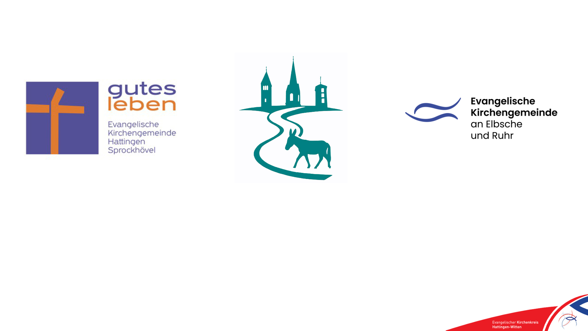 Die Logos der drei neuen Kirchengemeinden im Kirchenkreis Hattingen-Witten