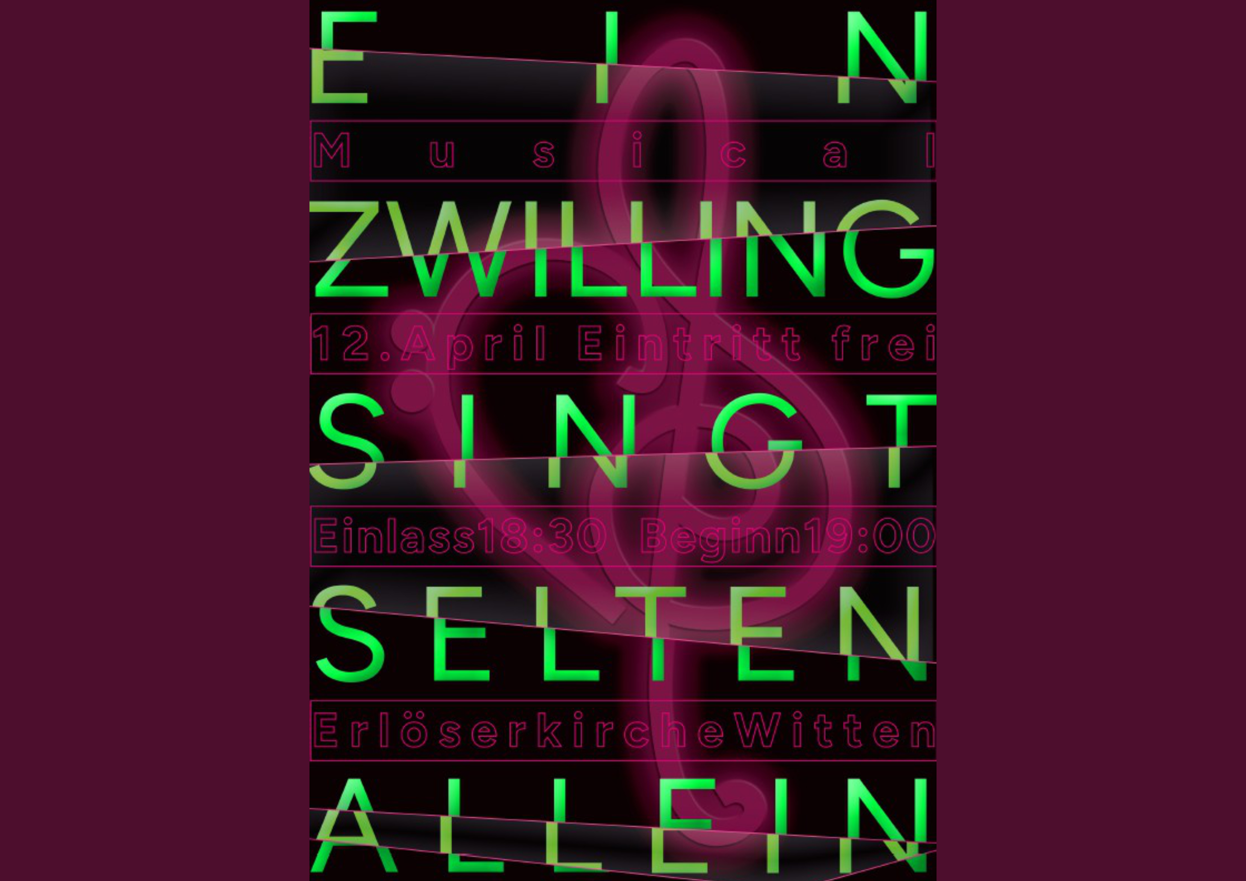 Musicalplakat "Ein Zwilling singt selten allein"