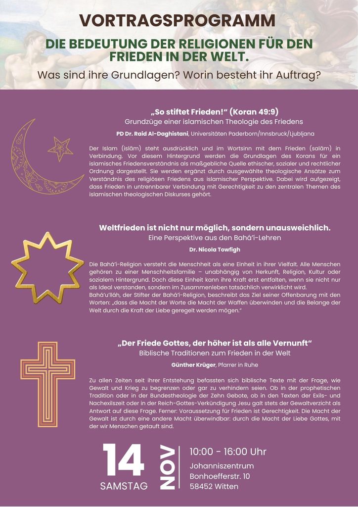 Erläuterungen zur Veranstaltung am 14.11.2026 in Witten, Bonhoefferstr. 10
